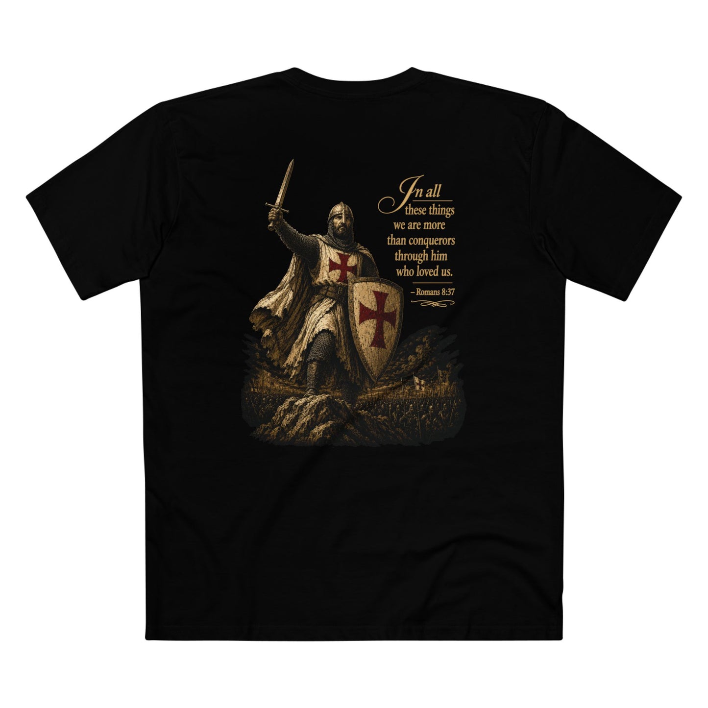 More Than Conquerors Premium Tee - Christian Warrior Graphic Wear