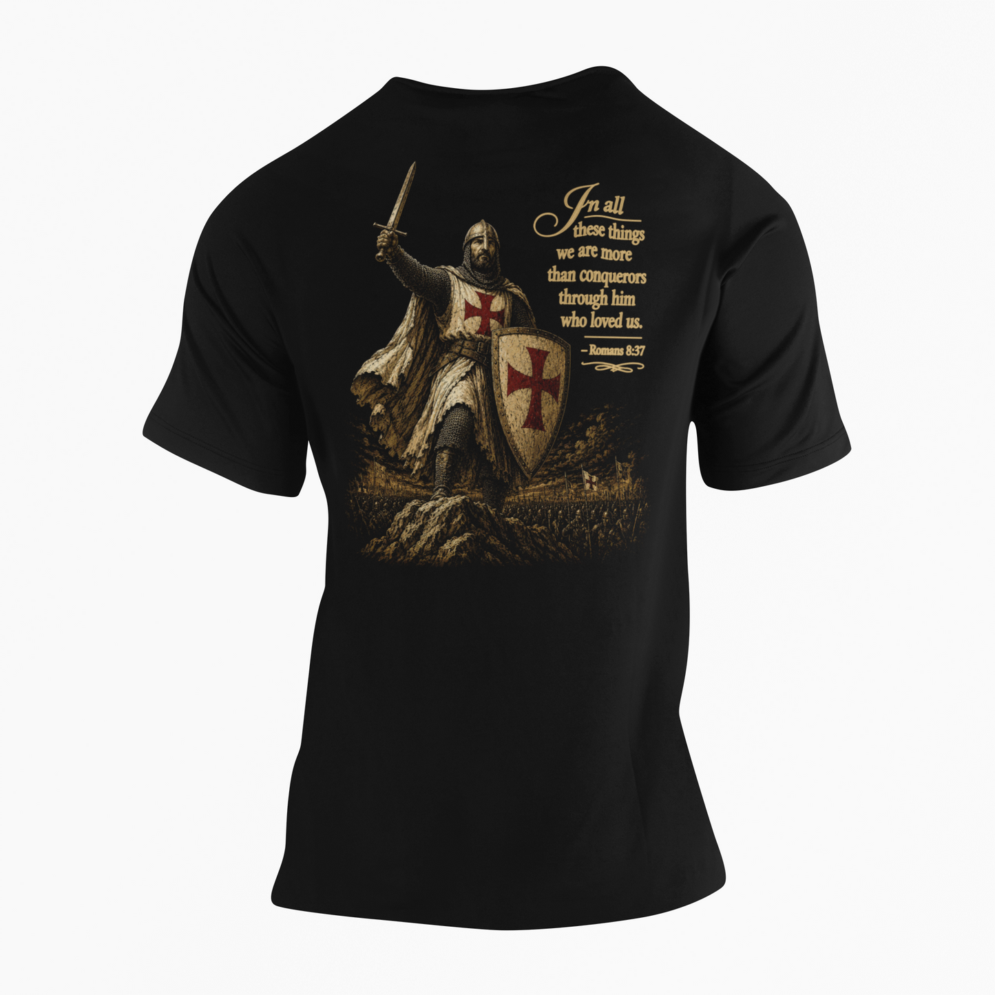 More Than Conquerors Premium Tee - Christian Warrior Graphic Wear